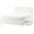 IKEA TONSTAD каркас кровати с ящиками, крем / Лёнсет, 160x200 см 99496600 | 994.966.00