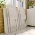 IKEA TORPARÖ ТОРПАРЁ Стол и 4 складных стула, для сада, белый / белый / серый, 130 см 89494866 | 894.948.66