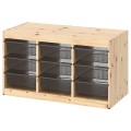 IKEA TROFAST ТРУФАСТ Комбинация для хранения + контейнеры, светлая беленая сосна / темно-серый, 93x44x52 cм 49480828 494.808.28