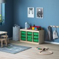 IKEA TROFAST Комбинация для хранения + контейнеры, светлая беленая сосна / зеленый, 93x44x52 см 49533228 495.332.28