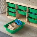 IKEA TROFAST Комбинация для хранения + контейнеры, светлая беленая сосна / зеленый, 93x44x52 см 49533228 495.332.28