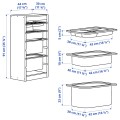 IKEA TROFAST ТРУФАСТ Комбинация для хранения с контейнерами / подносом, светлая беленая сосна серый / белый, 44x30x91 см 09478403 | 094.784.03