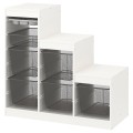 IKEA TROFAST ТРУФАСТ Комбинация для хранения с контейнерами / подносом, белый серый / темно-серый, 99x44x94 см 69480870 694.808.70