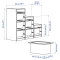 IKEA TROFAST Комбинация для хранения + контейнеры, белый / серо-синий, 99x44x94 см 59533341 595.333.41