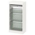IKEA TROFAST Комбинация для хранения с контейнерами / подносом, белый серый / светло-зеленый серый, 46x30x94 см 89533245 | 895.332.45