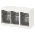 IKEA TROFAST ТРУФАСТ Комбинация для хранения + контейнеры, белый / темно-серый, 99x44x56 см 29479835 | 294.798.35
