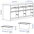 IKEA TROFAST ТРУФАСТ Комбинация для хранения + контейнеры, белый / темно-серый, 99x44x56 см 29479835 | 294.798.35