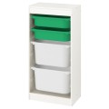 IKEA TROFAST Комбинация для хранения + контейнеры, белый / зеленый белый, 46x30x94 см 79533199 | 795.331.99