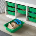 IKEA TROFAST ТРУФАСТ Комбинация для хранения + контейнеры, белый / зеленый, 99x44x56 см 69331564 693.315.64