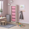 IKEA TROFAST Комбинация для хранения + контейнеры, белый / розовый, 46x30x145 см 09533211 095.332.11
