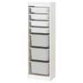 IKEA TROFAST Комбинация для хранения + контейнеры, белый / белый серый, 46x30x145 см 39533318 395.333.18