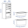 IKEA TROFAST Комбинация для хранения + контейнеры, белый / белый серый, 46x30x94 см 09533305 095.333.05