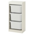 IKEA TROFAST Комбинация для хранения + контейнеры, белый / белый, 46x30x94 см 79533203 795.332.03