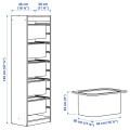IKEA TROFAST Комбинация для хранения + контейнеры, белый / светло-красный, 46x30x145 см 79533316 | 795.333.16