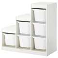 IKEA TROFAST Комбинация для хранения + контейнеры, белый, 99x44x94 см 79533340 | 795.333.40
