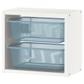 IKEA TROFAST ТРУФАСТ Настенный шкаф, белый / серо-синий, 34х21х30 см 19480354 194.803.54