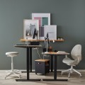 IKEA TROTTEN ТРОТТЕН Письменный стол с регулировкой высоты, бежевый / антрацит, 160x80 см 19429596 194.295.96