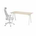 IKEA TROTTEN / MATCHSPEL Письменный стол и стул, бежевый / белый светло-серый 59537768 595.377.68