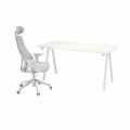IKEA TROTTEN / MATCHSPEL Письменный стол и стул, белый / светло-серый 79537786 795.377.86