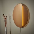 IKEA VARMBLIXT ВАРМБЛИКСТ Бра / зеркало LED, затемняемый / коричневый круглый 10531541 105.315.41