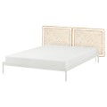 IKEA VEVELSTAD Кровать / 2 изголовья, белый / Tolkning ротанг, 160x200 см 39441738 | 394.417.38