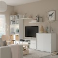 IKEA VIHALS Комбинация для хранения / под ТВ, белый, 337x47x200 cм 09440679 | 094.406.79