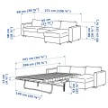 IKEA VIMLE ВИМЛЕ 3-местный диван с козеткой, Grann / Bomstad черный 59477359 594.773.59
