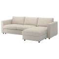IKEA VIMLE ВИМЛЕ Чехол на 3-местный диван-кровать с козеткой, Gunnared бежевый 69399304 | 693.993.04