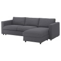 IKEA VIMLE ВИМЛЕ Чехол на 3-местный диван-кровать с козеткой, Gunnared серый 39399305 | 393.993.05