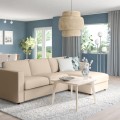 IKEA VIMLE ВИМЛЕ 3-местный диван с козеткой, Hallarp бежевый 19399127 193.991.27