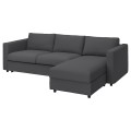 IKEA VIMLE ВИМЛЕ Чехол на 3-местный диван-кровать с козеткой, Hallarp серый 69399342 693.993.42