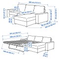 IKEA VIMLE 3-местный диван с козеткой, с широкими подлокотниками / Saxemara голубой 09537228 | 095.372.28