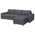 IKEA VIMLE ВИМЛЕ Чехол на 3-местный диван-кровать с козеткой, с широкими подлокотниками Gunnared / средне-серый 19401125 194.011.25