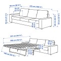 IKEA VIMLE Раскладной диван 3-местный, с широкими подлокотниками / Saxemara черно-синий 29537232 | 295.372.32