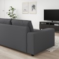 IKEA VIMLE ВИМЛЕ 3-местный диван, с широкими подлокотниками / Hallarp серый 99401433 | 994.014.33