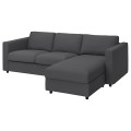 IKEA VIMLE ВИМЛЕ Чехол на 3-местный диван с козеткой, Hallarp серый 49399357 493.993.57