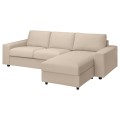 IKEA VIMLE ВИМЛЕ 3-местный диван с козеткой, с широкими подлокотниками / Hallarp бежевый 89401419 | 894.014.19