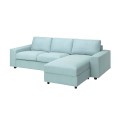 IKEA VIMLE ВИМЛЕ Чехол на 3-местный диван с козеткой, с широкими подлокотниками / Saxemara голубой 49401256 | 494.012.56