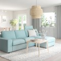 IKEA VIMLE ВИМЛЕ 3-местный диван с козеткой, с широкими подлокотниками с подголовником / Saxemara голубой 59401473 | 594.014.73