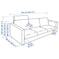 IKEA VIMLE ВИМЛЕ 3-местный диван, с подголовником / Gunnared бежевый 39399027 | 393.990.27