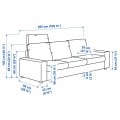 IKEA VIMLE ВИМЛЕ 3-местный диван, с подголовником с широкими подлокотниками / Saxemara черно-синий 49401464 | 494.014.64