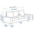 IKEA VIMLE ВИМЛЕ 3-местный диван, с широкими подлокотниками / Gunnared средне-серый 19401333 | 194.013.33