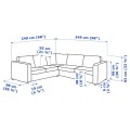 IKEA VIMLE ВИМЛЕ 4-местный угловой диван, Gunnared серый 69399479 | 693.994.79