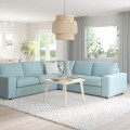IKEA VIMLE ВИМЛЕ 4-местный угловой диван, с широкими подлокотниками / Saxemara голубой 29401790 | 294.017.90