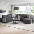 IKEA VIMLE ВИМЛЕ Угловой диван 5-местный с козеткой, с широкими подлокотниками / Gunnared средне-серый 49401831 | 494.018.31