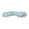IKEA VIMLE ВИМЛЕ Чехол для 4-местного углового дивана, 5-местный, с шезлонгом с широкими подлокотниками / Saxemara голубой 19424259 | 194.242.59