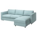 IKEA VIMLE ВИМЛЕ Чехол на 3-местный диван-кровать с козеткой, Saxemara светло-голубой 59399366 593.993.66
