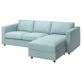 IKEA VIMLE ВИМЛЕ Чехол на 3-местный диван с козеткой, Saxemara светло-голубой 69399380 693.993.80