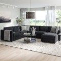 IKEA VIMLE ВИМЛЕ Угловой диван 5-местный с козеткой, Saxemara черно-синий 29399693 | 293.996.93