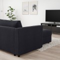 IKEA VIMLE ВИМЛЕ Угловой диван 5-местный с козеткой, Saxemara черно-синий 29399693 | 293.996.93